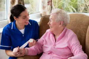 Unified home care team for aging parents concept.